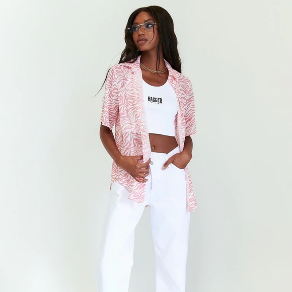 Princess Polly Ziggy Shirt Pink US4 - Picture 4 of 5